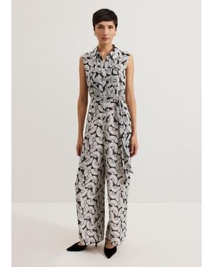 Phase Eight Janine Shirt Wide Leg Jumpsuit - White