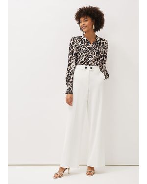 Phase Eight Solange Wide Leg Suit Trousers - Natural