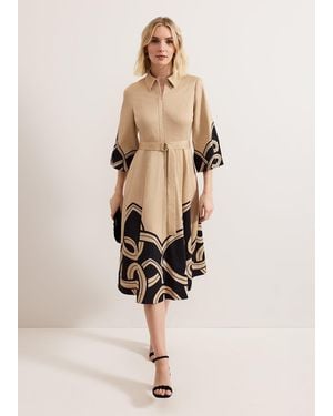 Phase Eight Petite Breena Printed Midi Dress - Natural