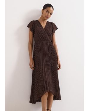 Phase Eight Petite Louisa Pin Spot Wrap Dress - Natural