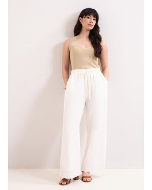 Phase Eight Rowan Linen Wide Leg Trouser - Natural
