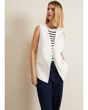 Phase Eight Inara Longline Waistcoat - Natural