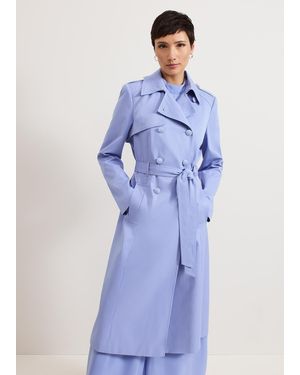 Phase Eight Cheryl Long Fitted Trench Coat - Blue