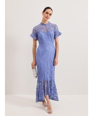 Phase Eight Eadie Lace Maxi Dress - Blue