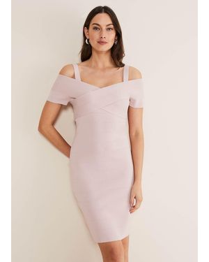 Phase Eight Zella Knitted Bandage Dress - Natural