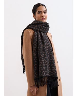 Phase Eight Irregular Spot Scarf - Black