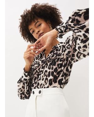 Phase Eight Chelsie Leopard Print Blouse - Multicolour
