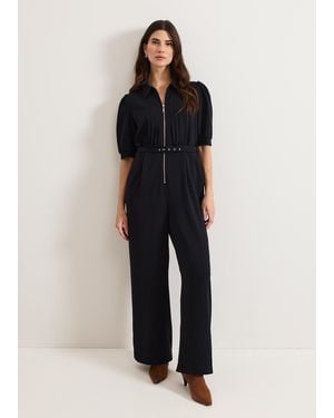 Phase Eight Candice Zip Jumpsuit - Blue