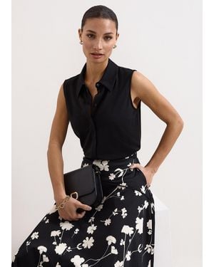 Phase Eight Helena Sleeveless Blouse - Black