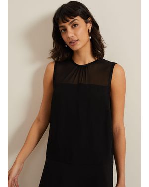 Phase Eight Marissa Mixed Media Top - Black