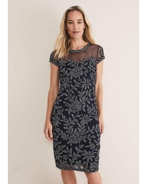 Phase Eight Zila Tapework Dress - Blue