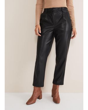 Phase Eight Rya Pleather Straight Leg Trouser - Black