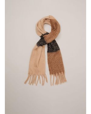 Phase Eight Oversized Stripe Brushed Scarf - Natural