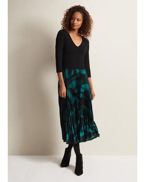 Phase Eight Sia Swirl Print Midi Dress - Blue