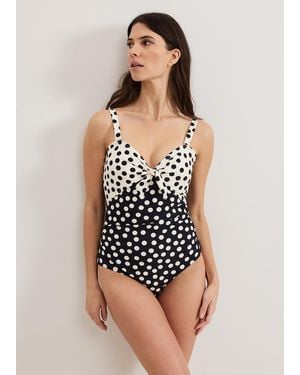 Phase Eight Polka Dot Print Swimsuit - Black