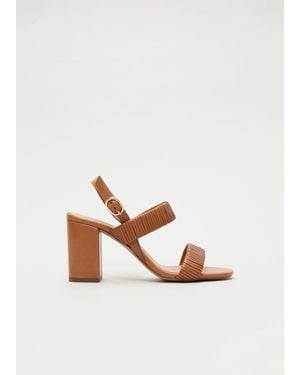Phase Eight Leather Block Heel Sandal - White