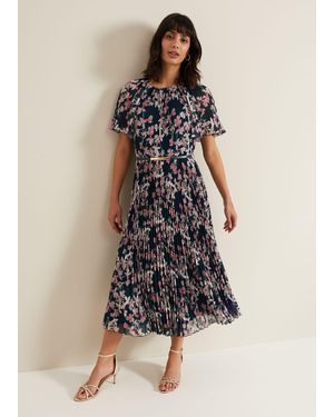 Phase Eight Kathleen Floral Pleated Midi Dress - Multicolour