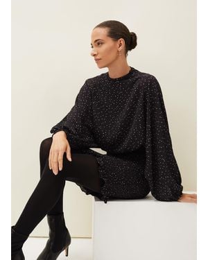 Phase Eight Becca Spot Print Dress - Black