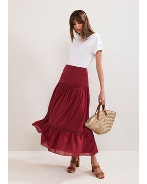 Phase Eight Kyla Trim Detail Maxi Skirt - Red
