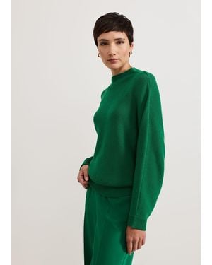 Phase Eight Jess Textured Funnel Neck Jumper - Green
