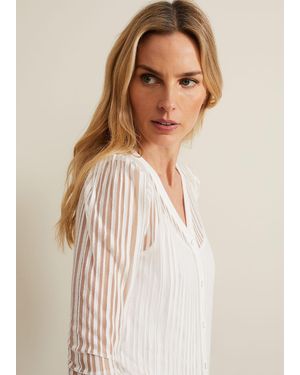 Phase Eight Loraine Linear Burnout Top - Natural