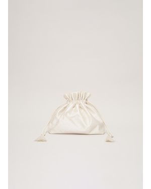 Phase Eight Pearl Drawstring Clutch - Natural