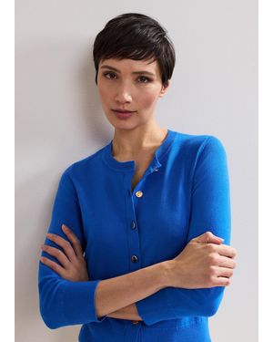 Phase Eight Robin Button Cardigan - Blue