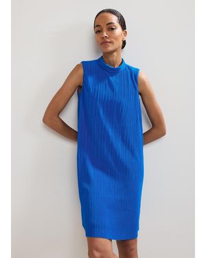 Phase Eight Betsie Plisse Swing Dress - Blue