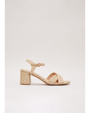 Phase Eight Raffia Block Heel - Natural