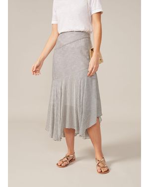 Phase Eight Tilia Stripe Midi Skirt - Grey