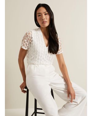 Phase Eight Lara Burnout Top - Natural