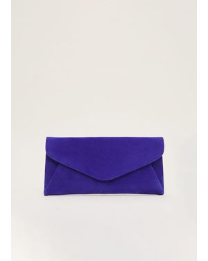 Phase Eight Wendie Dark Suede Clutch Bag - Purple