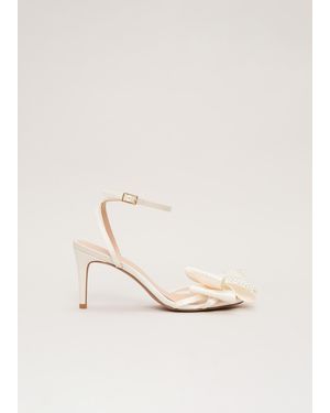 Phase Eight Large Pearl Bow Sandals - Natural