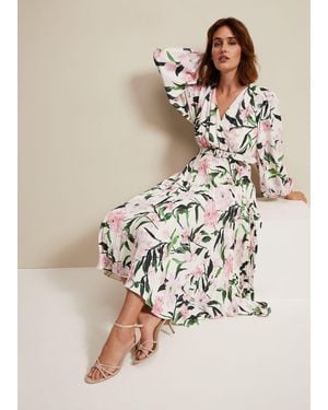 Phase Eight Petite Penny Floral Midi Dress - Natural