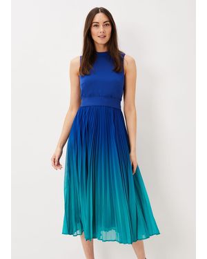 Phase Eight Piper Ombre Midi Dress - Blue