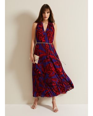 Phase Eight Adelaide Pleated Midaxi Dress - Red