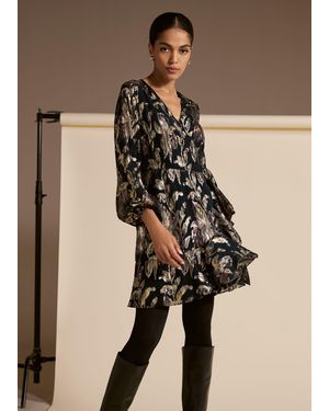 Phase Eight Amelia Foil Wrap Dress - Blue