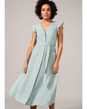 Phase Eight Pale Blue Eau De Nil Tallie Linen Blend Dress