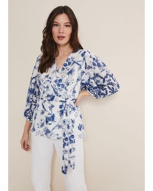 Phase Eight Alice Embroidered Blouse - Blue