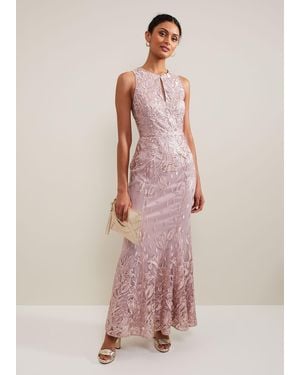 Phase Eight Jaclyn Embroidered Maxi Dress - Pink