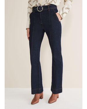 Phase Eight Shawna Belted Bootcut Jeans - Blue