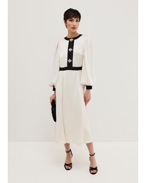 Phase Eight Elizabeth Embelished Contrast Dress - Grey
