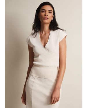 Phase Eight Jasmina V-Neck Top - Natural