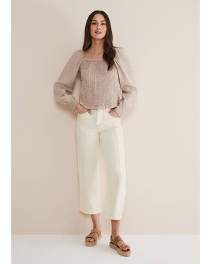 Phase Eight Fraya Wide Leg Jeans - Natural