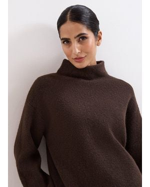 Phase Eight Zoe Warm Handle Funnel Neck Jumper - Brown