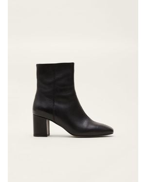 Phase Eight Stitched Leather Boot - Black