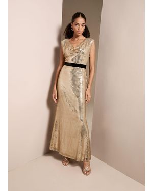 Phase Eight Jamae Sequin Maxi Dress - Natural