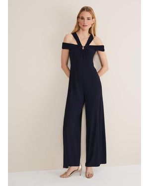 Phase Eight Dulce Off Shoulder Jumpsuit - Blue