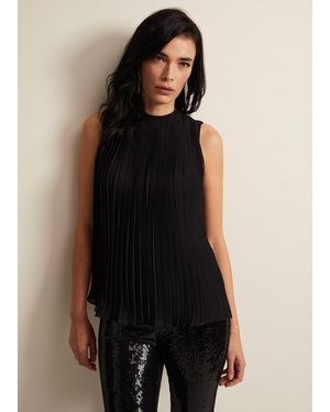 Phase Eight Nina Pleat Blouse - Black