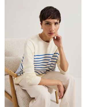 Phase Eight Sadie Stripe Boxy Jumper - Blue